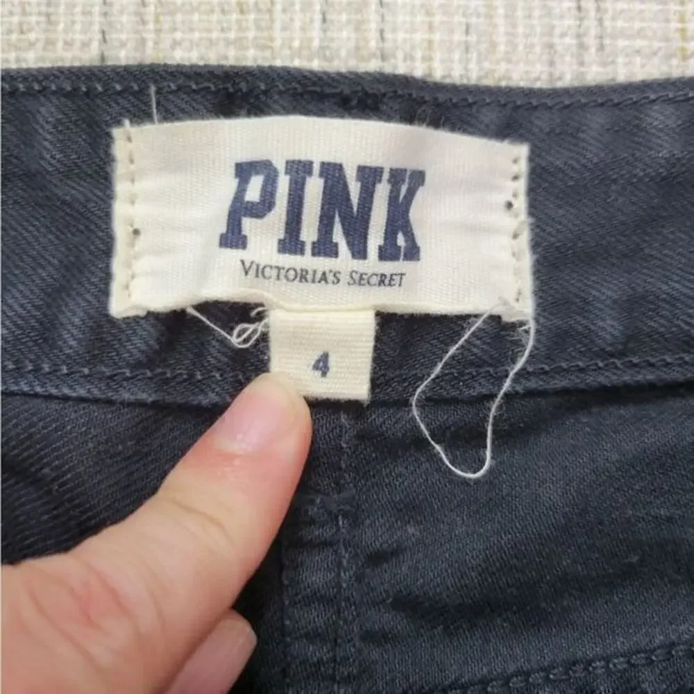 Pink Victoria's Secret Cutoff Raw Hem Black Shorts 4‎